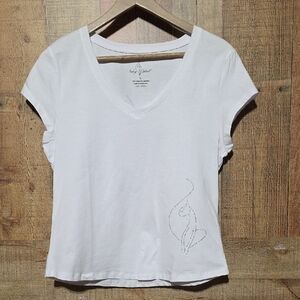 NWOT Baby Phat White V-Neck Short Sleeve Tee